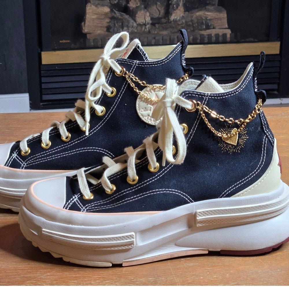 Converse Run Star Legacy Valentines Platform Women Size 8.5 Gold Chain Shoes - Picture 1 of 16